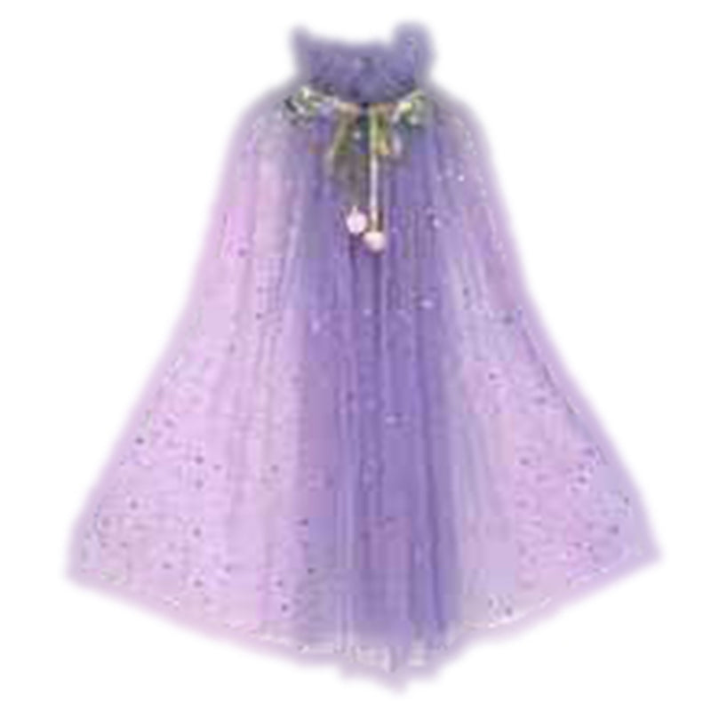Princess Cape Colorful Princess Cloak, Sparkling Sequins Tulle Cape Fancy Dress Princess Dress Up for Girls(75 cm)