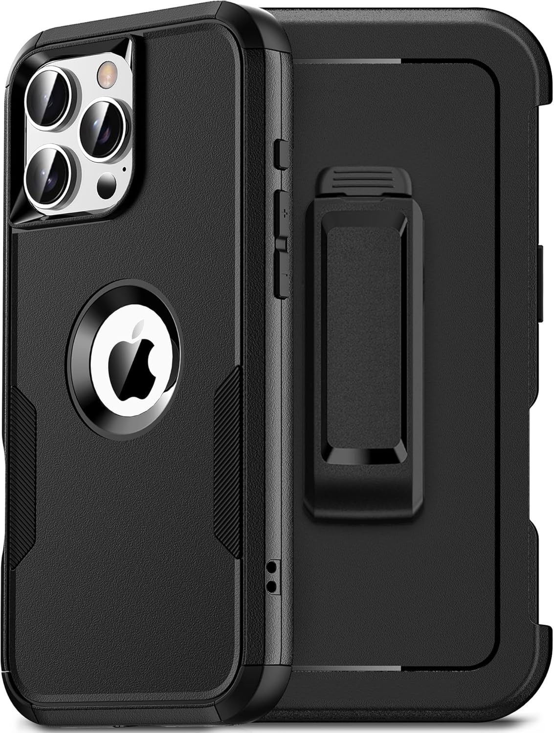 Styqeen Defender Armor Case for iPhone 16 E with Belt Clip Holster Black