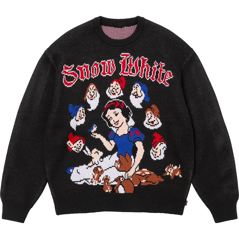 Fineryclothes Snow White Knit Sweater, Unisex Graphic Design, Available in White and Black