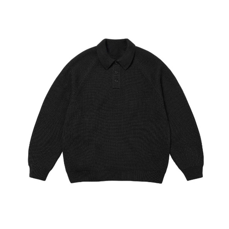Fineryclothes Knit Polo Sweater Set, Long Sleeve Ribbed Pullover