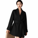 Women's Autumn Winter Petite Short Huarbao-style Collar Robe Coat | Double-sided Cashmere