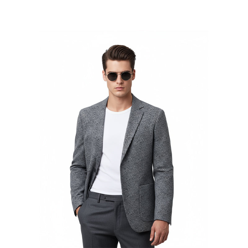 Men's High-End Brown Suit Jacket - Winter Middle-Aged Business Style, High-Grade Casual Woolen Suit