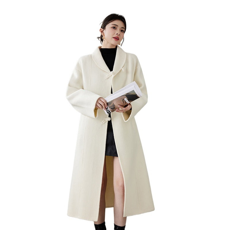 Women's 2025 New Red Double-faced Cashmere Coat | Bride's Wedding Outerwear, New Chinese Style