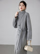 High-end Hepburn Retro Stand-up Collar Diagonal Buckle Double-faced Cashmere Coat | Slim, Thickened Warm Woolen Outerwear