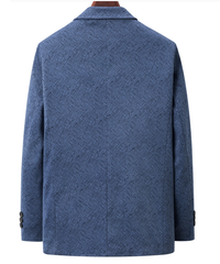 Men's High-End Brown Suit Jacket - Winter Middle-Aged Business Style, High-Grade Casual Woolen Suit