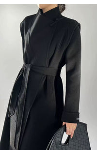 New Chinese-style red toast dress, double-sided cashmere coat for women, autumn and winter bride's wedding and engagement dress, woolen coat