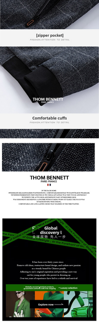 Men's Zip Front Bomber Jacket - Gray Windowpane Plaid with Ribbed Collar