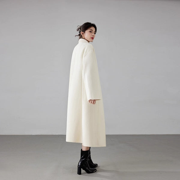 Women's 2025 New Red Double-faced Cashmere Coat | Bride's Wedding Outerwear, New Chinese Style