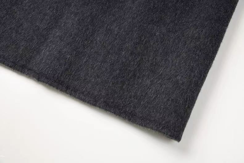 High-end Hepburn Retro Stand-up Collar Diagonal Buckle Double-faced Cashmere Coat | Slim, Thickened Warm Woolen Outerwear