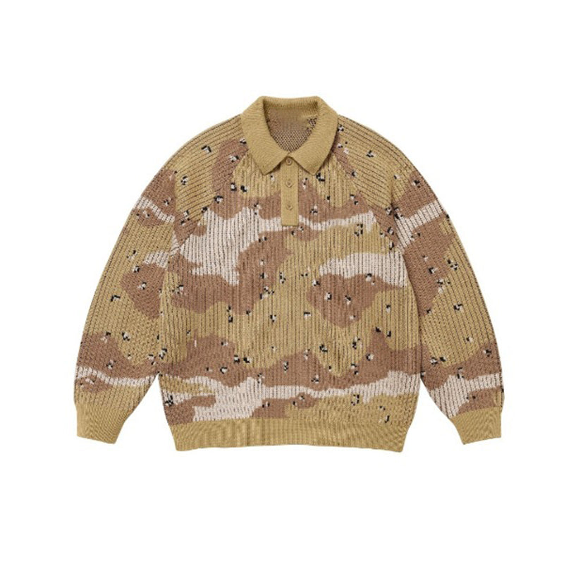 Fineryclothes Knit Polo Sweater Set, Long Sleeve Ribbed Pullover