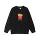 Fineryclothes French Fries Print Knit Sweater, Black and Red, Casual Pullover with Food Graphic