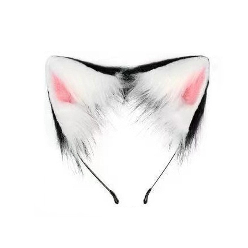 Halloween Sale - Plush Fox Ear Headband + Animal Claw & Tail Cosplay Set