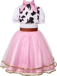 Fineryclothes Cowgirl Costume for Girls Halloween Party Dress Up with Cowboy Hat 3-10Years