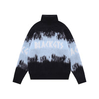 Fineryclothes Tie-Dye Turtleneck Sweater, Knit Pattern Design in Gray Pink Black, Multiple Color Options