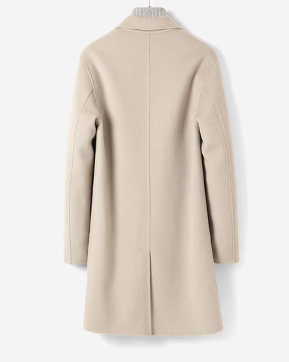 Fineryclothes Men's Classic Long Double-faced Wool Coat