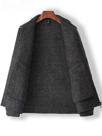 Men's 2025 A/W Double-faced Wool Outerwear: Woolen Overcoat & Jacket with Genuine Leather Patchwork, Casual Style