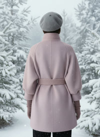 2025 Autumn Winter New! Women's High-End Double-Faced Cashmere Coat - Korean Waist-Cinching Slim Fit for Petite