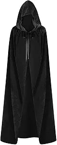 Halloween Hooded Cloak, Halloween Christmas Fancy Cape Vampire Witch Cape Cosplay Costume Black