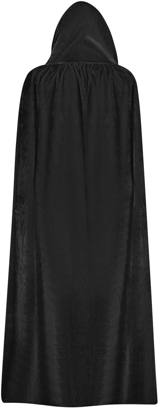 Halloween Hooded Cloak, Halloween Christmas Fancy Cape Vampire Witch Cape Cosplay Costume Black