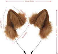 Furry Cat Wolf Fox Ears Headband Halloween Headwear Cosplay Costume Party for Women