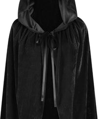 Halloween Hooded Cloak, Halloween Christmas Fancy Cape Vampire Witch Cape Cosplay Costume Black