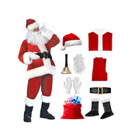 Santa Claus Costume for Men Velvet Santa Costume Professional Santa Suit Adult Men Santa Outfit Christmas Costume