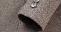 Men's Knee-Length Stand-Up Collar Coat - Double-faced Wool Outerwear with Thick White Goose Down Liner