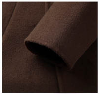Men's Mid-Length Double-Faced Wool Coat - Autumn Winter , Double-Breasted Woolen Cashmere