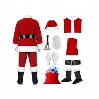 Santa Claus Costume for Men Velvet Santa Costume Professional Santa Suit Adult Men Santa Outfit Christmas Costume