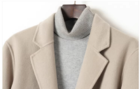 100% Cashmere Coat for Men - Winter Mid-Length, Stylish Double-Faced Woolen Casual Trench Coat (Youth-Focused)