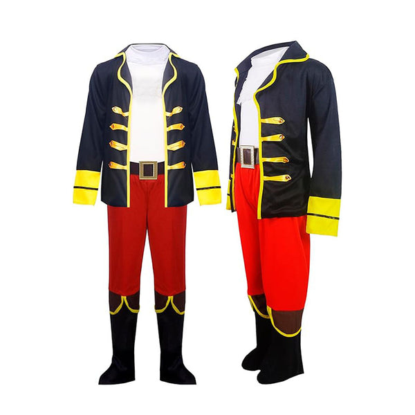 Pirate Costume for Kids Boys Deluxe Pirate Costume Set with Accessories Halloween Cosplay Party Dress Up