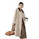 Women's 2025 A/W New High-end Korean Double-Faced Cashmere Coat | Contrast Patchwork Collar Woolen Outerwear