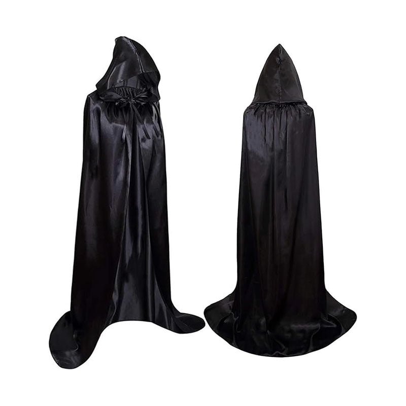 Halloween Hooded Cloak, Halloween Christmas Fancy Cape Vampire Witch Cape Cosplay Costume Black