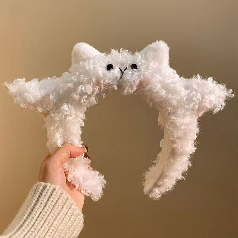 Cute Cartoon Plush Headbands - Cat/KT/Bear Ears & Leopard Print Hair Hoops for Women (Washing/Makeup)
