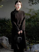 Women's 2025 A/W New Chinese National Wind Black Double-sided Cashmere Coat | Retro Button Mid-length Woolen Outerwear