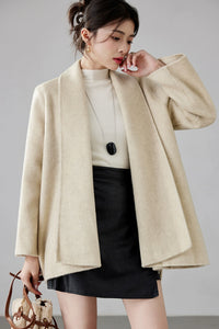 Women's 2025 A/W New Korean Petite Double-sided Cashmere Coat | Robe-style Tie Waist Woolen Outerwear