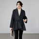 Women's 2025 A/W New Korean Petite Double-sided Cashmere Coat | Robe-style Tie Waist Woolen Outerwear