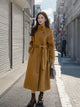 Women's 2025 A/W New High-end Stand-up Collar Double-faced Cashmere Coat |Loose Waist-cinching Mid-length Outerwear