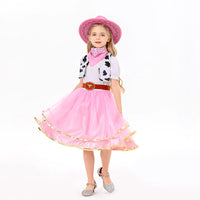 Fineryclothes Cowgirl Costume for Girls Halloween Party Dress Up with Cowboy Hat 3-10Years