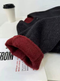 Women's 2025 Autumn Short Double-faced Wool Coat | Retro Color-blocking High-end Tweed Round Neck Slim Outerwear