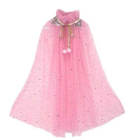 Princess Cape Colorful Princess Cloak, Sparkling Sequins Tulle Cape  Fancy Dress Princess Dress Up for Girls（75 cm）
