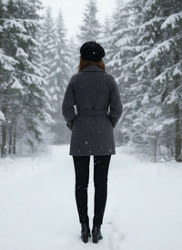 2025 Autumn Winter New! Women's High-End Double-Faced Cashmere Coat - Korean Waist-Cinching Slim Fit for Petite