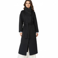 Women's High-End Double-Faced Cashmere Coat | Mid-Length, Stand Collar & Belted | Thickened Wool Blend | 2025 Autumn/Winter New Arrival