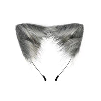 Halloween Sale - Plush Fox Ear Headband + Animal Claw & Tail Cosplay Set