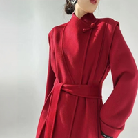 New Chinese-style red toast dress, double-sided cashmere coat for women, autumn and winter bride's wedding and engagement dress, woolen coat
