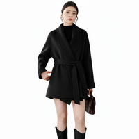 Women's Short Rose-red Double-sided Cashmere Coat | High-end (Wedding Bridal/New Year "War Robe") Woolen Outerwear