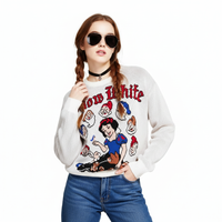 Fineryclothes Snow White Knit Sweater, Unisex Graphic Design, Available in White and Black